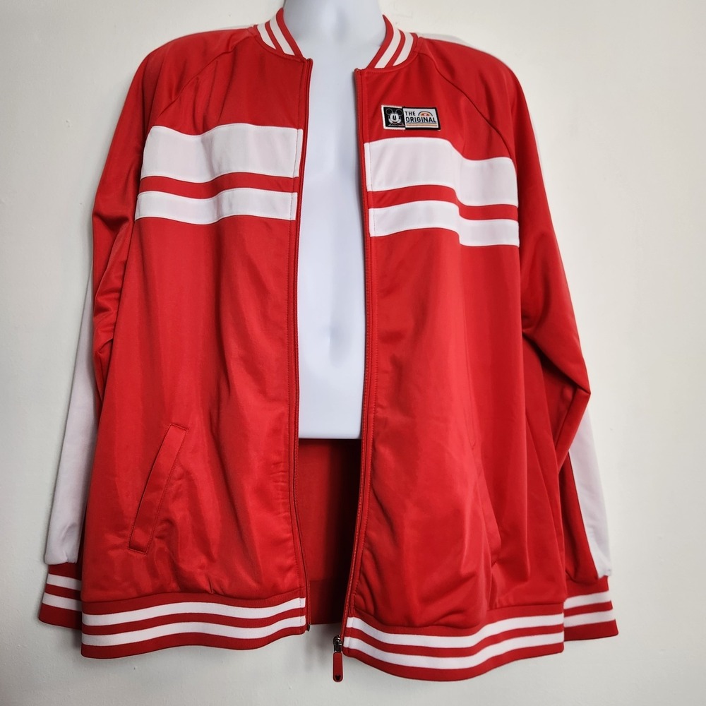 Disney Mickey Mouse 1928 Burbank CA Track Jacket Sz XL Red Full Zip Embroidered - Picture 4 of 14
